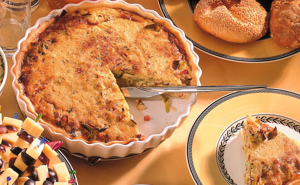 Schinken-Lauch-Quiche • Rezept • GUSTO.AT