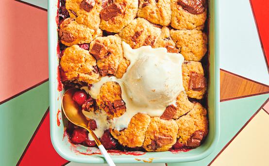 Cherry Chocolate Chunk Cobbler