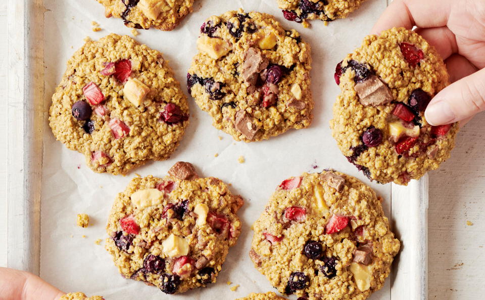 Beerige Haferflocken-Schoko-Cookies ohne Mehl