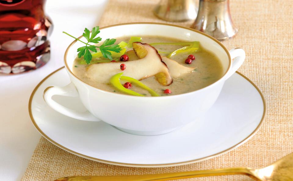 Pilz-Lauch-Cremesuppe